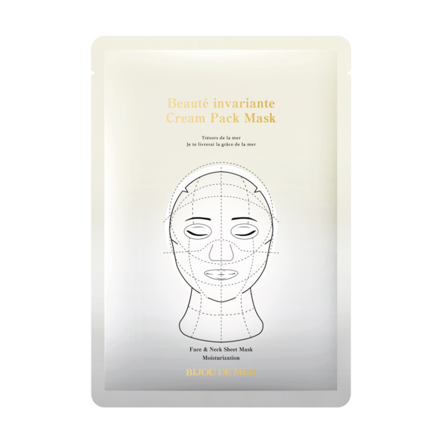 Anti-aging fabric face and neck mask Bijou De Mer Beaute Invariante Cream Pack Mask, 1 pc